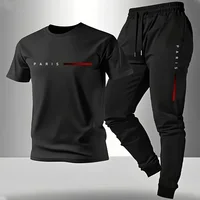 Nouvel Arrivage 2026 – Ensemble Sport Décontracté Homme : T-shirt et Pantalon de Survêtement Printemps-Été à Manches Courtes – Tenue Quotidienne Tendance pour Homme 1