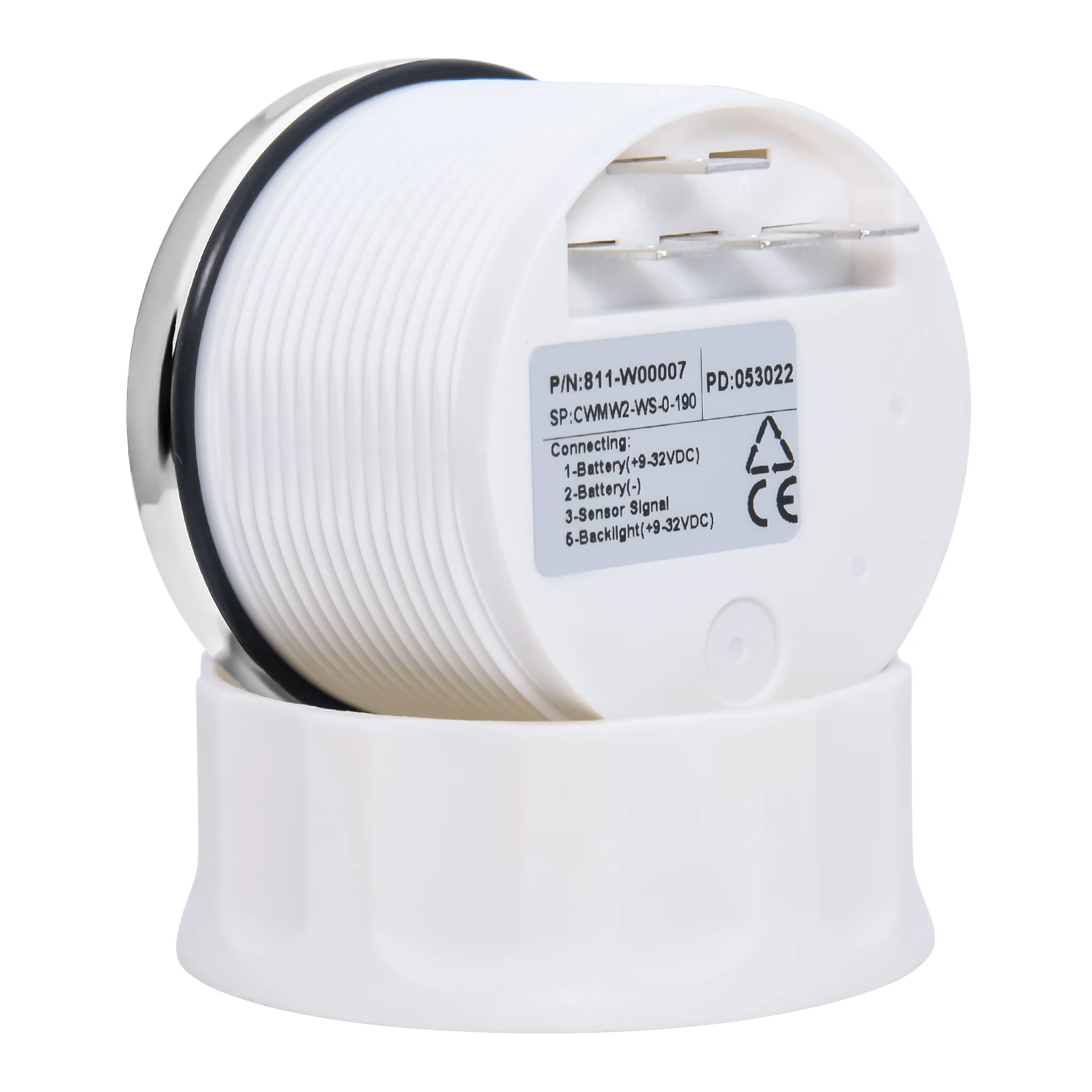 Vloeistofniveausensor 7 kleur Backlight 52mm Waterniveaumeter Waterniveausensor 0~190 Ohm Waterniveau-indicator Meter Fit for Auto Boot Marine Hoge nauwkeurigheid vloeistofniveaumeting(GaugeX125MM