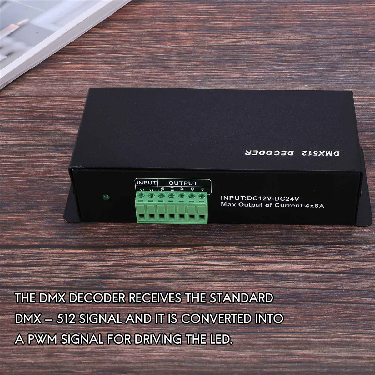 혁신적인 DMX 512 디코더 LED 컨트롤러, 4 채널 드라이버, RGBW LED 테이프, DC 12V-24V, 4CH x 8A