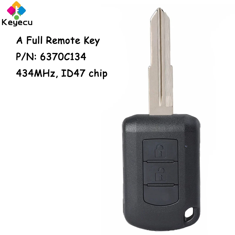

KEYECU Remote Car Key With 2 Buttons 434MHz ID47 Chip for Mitsubishi Eclipse Cross GK1W/2W/9W 2017 2018 2019 2020 Fob 6370C134