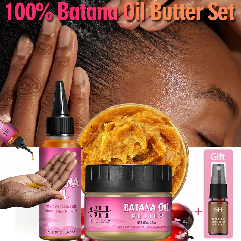 Hair Growth Serum Hair Growth Cream Hair Growth Spray Hair Growth Shampoo Set Hair Care Oil 100% Pure Batana Growth Oil set For Traction Alopecia Butter Hair Mask Anti Break Loss Hair Growth Oil For Black Men & Women