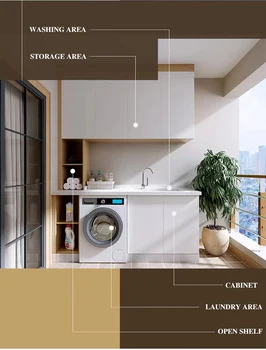 ห้องซักรีด ตู้ออแกไนเซอร์ ตู้อ่างล้างจานพร้อมเครื่องซักผ้า ตู้ซักรีดสมัยใหม่ 2