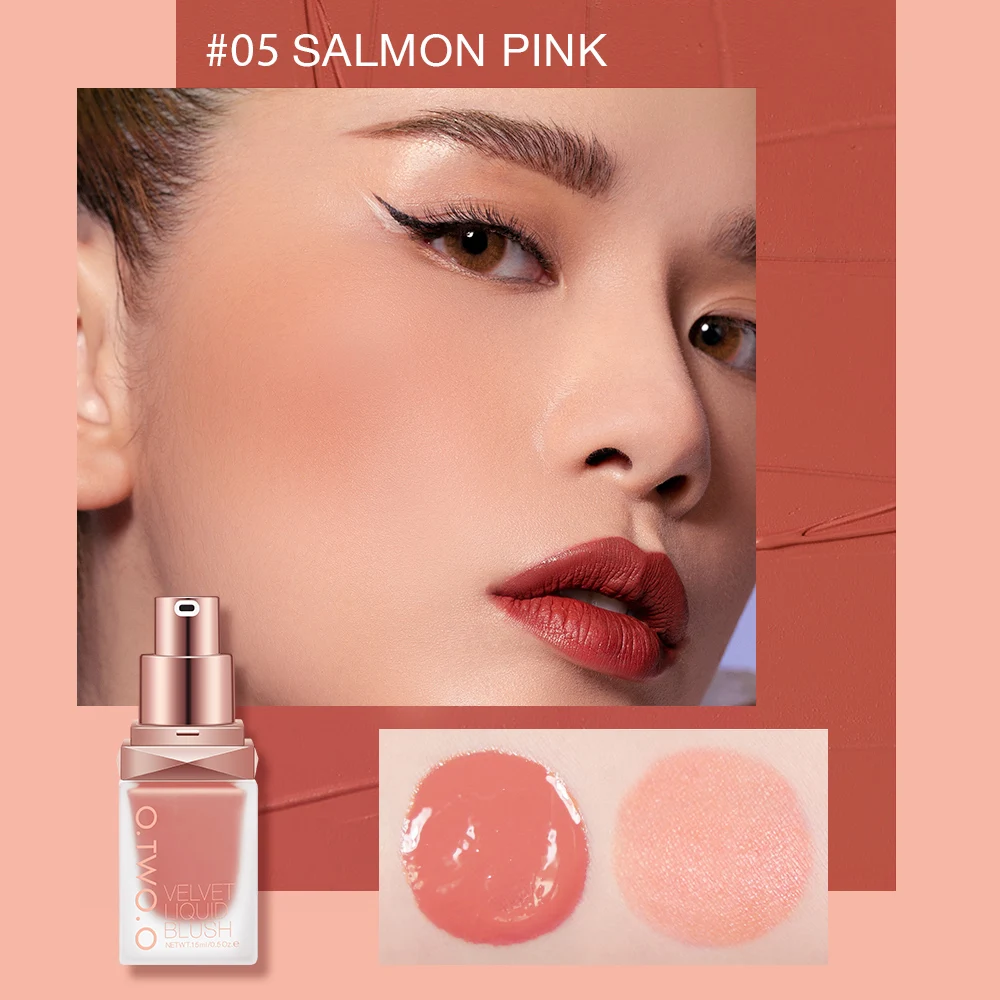 O.TWO.O Liquid Blusher 4 Colors Rose Pink Blush Long Lasting Natural Cheek Face Makeup Powder Blusher Facial Blusher For Women Cosmetics