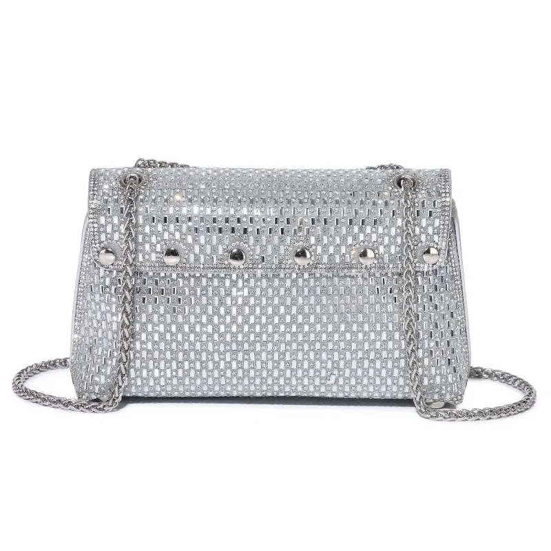 New Arrival Diamond-Studded Evening Clutch Bag with Chain Strap