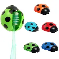 Wall Mounted Ladybug Toothbrush Rack Decorative with Suction Cup Cartoon Animal Brush Holder Plastic Toothbrush Holder Home 1