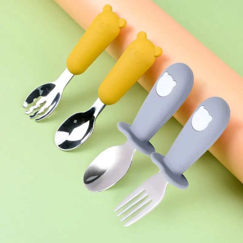 Fun Purple Children's Utensils Spoon + Fork Set