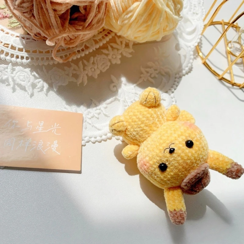 148m Chenille Wool Yarn 40g 2mm Golden Velvet Thread Ball Golden Silk Edelweiss Hand Woven DIY Material Doll Pendant Wool Yarn 6