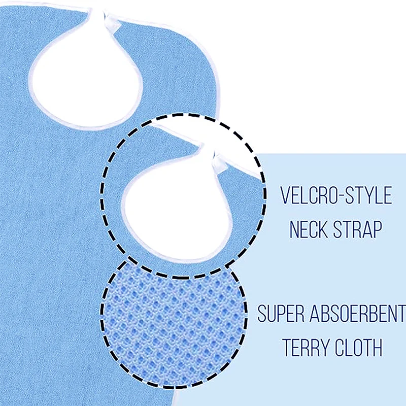 Premium Adult Bibs Unisex Adult Bibs Washable Eating Cloth Reusable Large Bibs for Women Men Elderly Seniors Clothing Protectors - 4