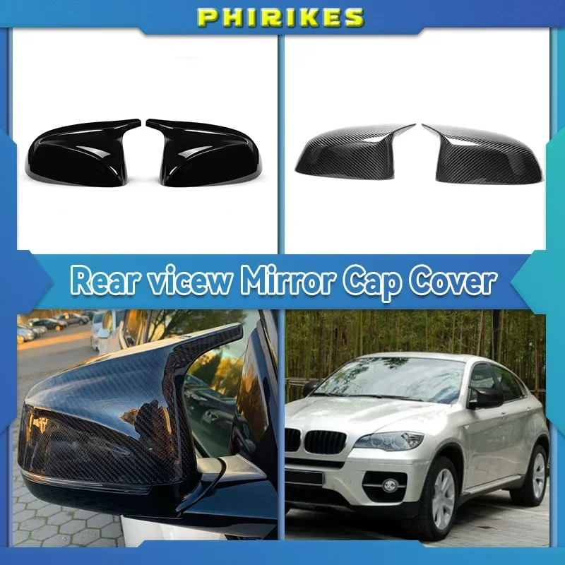 

High Quality Carbon Fiber Look Black Side Mirror Covers M Style Replacement for BMW X3 G01 X4 G02 X5 G05 2018 2019 2020 2021
