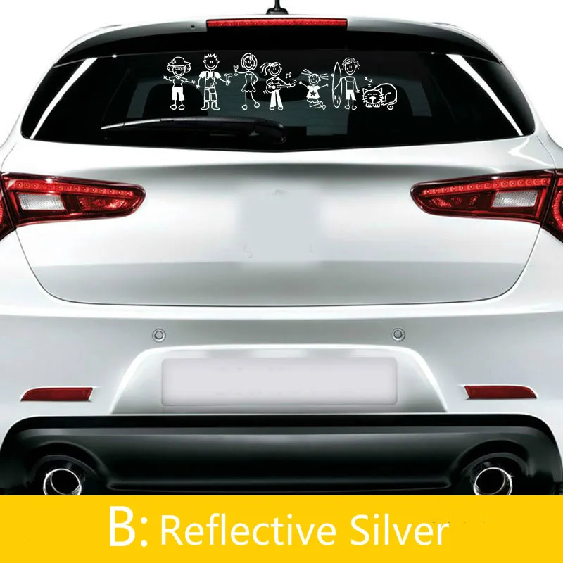 Cartoon Family Vinyl Car Window Sticker for Car Styling