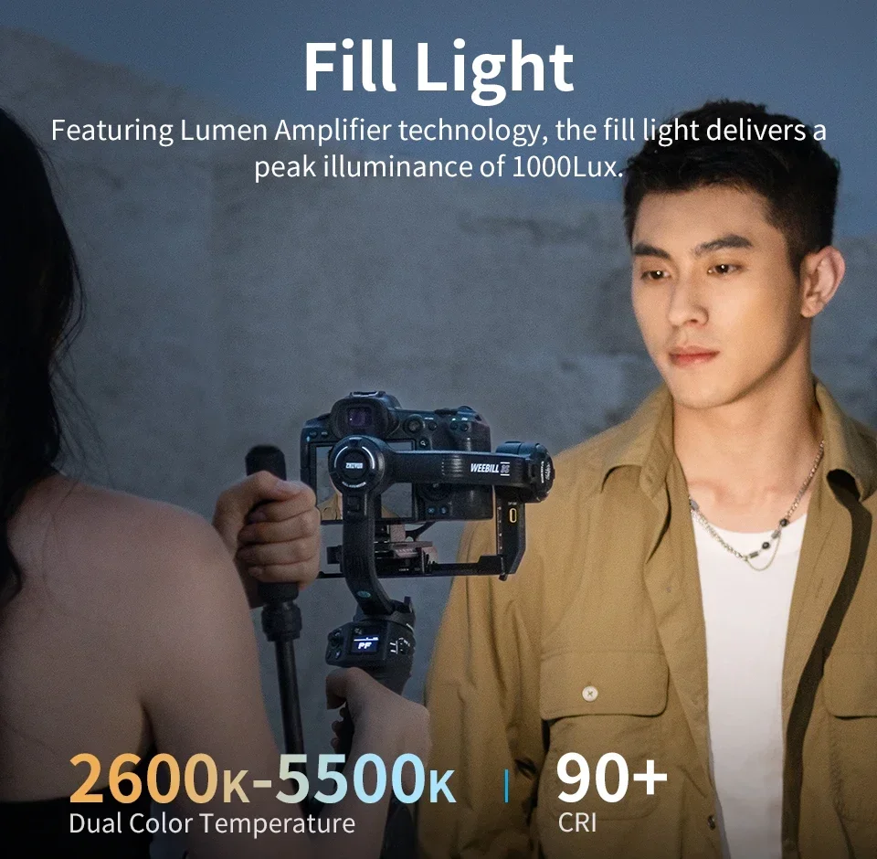 ZHIYUN Weebill 3S Camera Gimbal Stabilizer 3-Axis Handheld Built-in LED Fill Lig