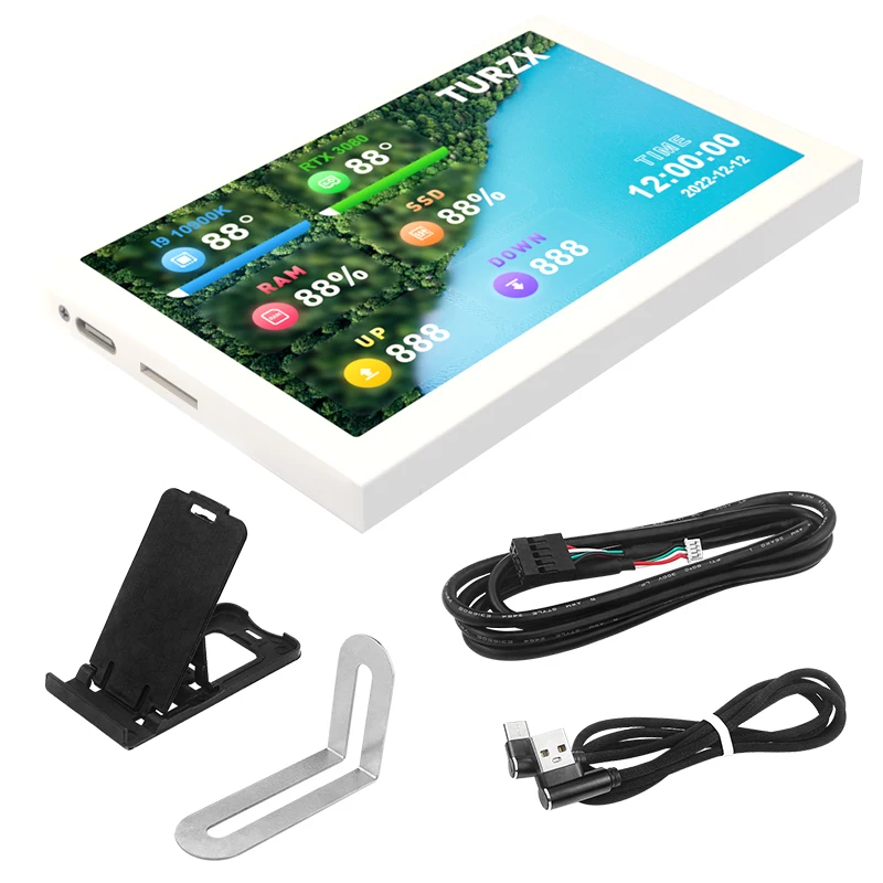 Polegada Ips Tipo-c Tela Secundária Computador Lcd Monitor Display Usb Dinâmico Sub-tela Suporte Vertical Livremente Aida64 5 - Imagem 6