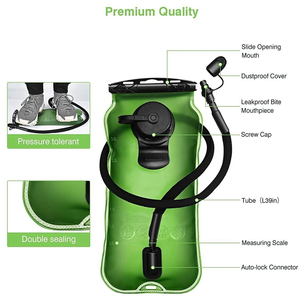 Bolsa De Hidratación De 3L Con Vejiga De Agua Aislante, Fabricada En Tela Oxford, Ligera Y Portátil, Ideal Para Senderismo, Ciclismo Y Actividades Al Aire Libre