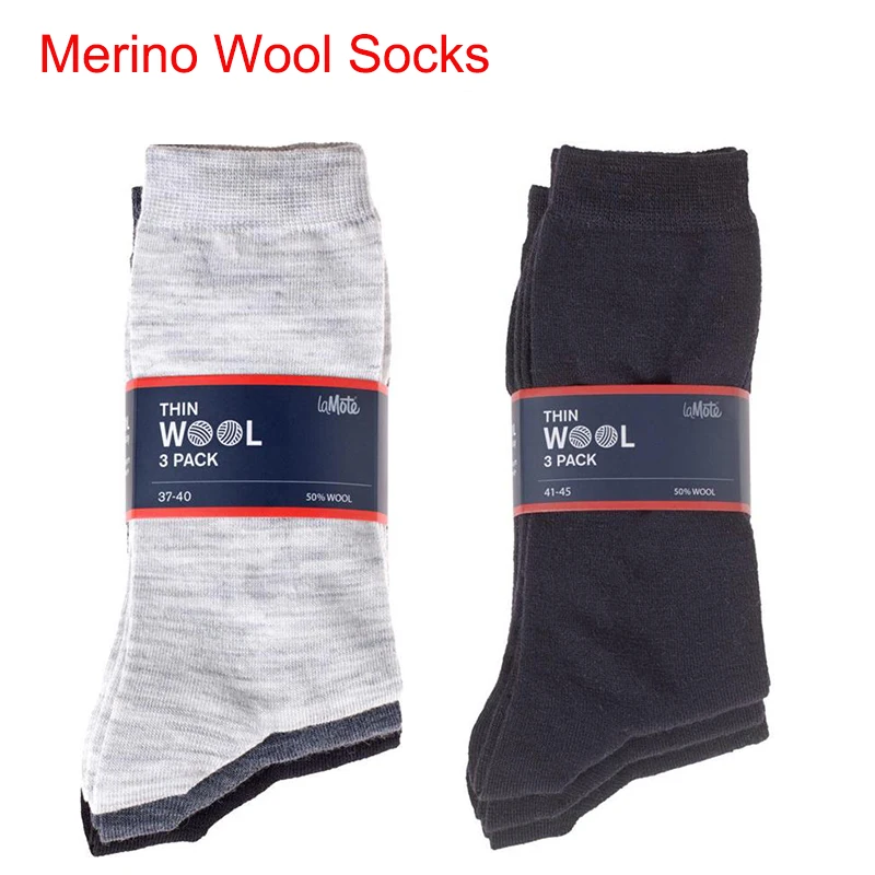 Mens or Womens Fresh Feel Merino Wool Blend Hiking Work Socks 3 or 6 Pack 