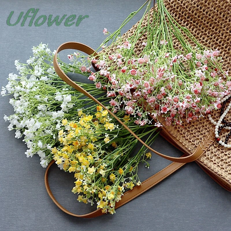 42 Köpfe künstlicher Schleierkraut, Gypsophila-Blumenstrauß, handgefertigt, gefälschte Pflanze, Blumenarrangement für Zuhause, Hochzeit, Tischdekoration – Detail 1