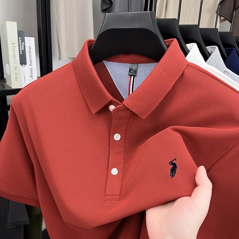 Polo a maniche corte ricamata in pony di moda di lusso da uomo di marca estiva nuova maglietta Paul di fascia alta per il tempo libero e il tempo libero - immagine 4