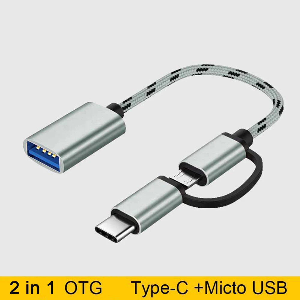 

2 In 1 USB 3.0 OTG Adapter Type C Micro USB To USB 3.0 Adapter Cable OTG Convertor For Gamepad Flash Disk Type-C OTG USB Cable