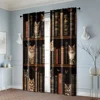 2pcs, Minimalist Curtains 2D print The story of the cat and the book Machine Washable Polyester (without rod) Art Deco Festive 6