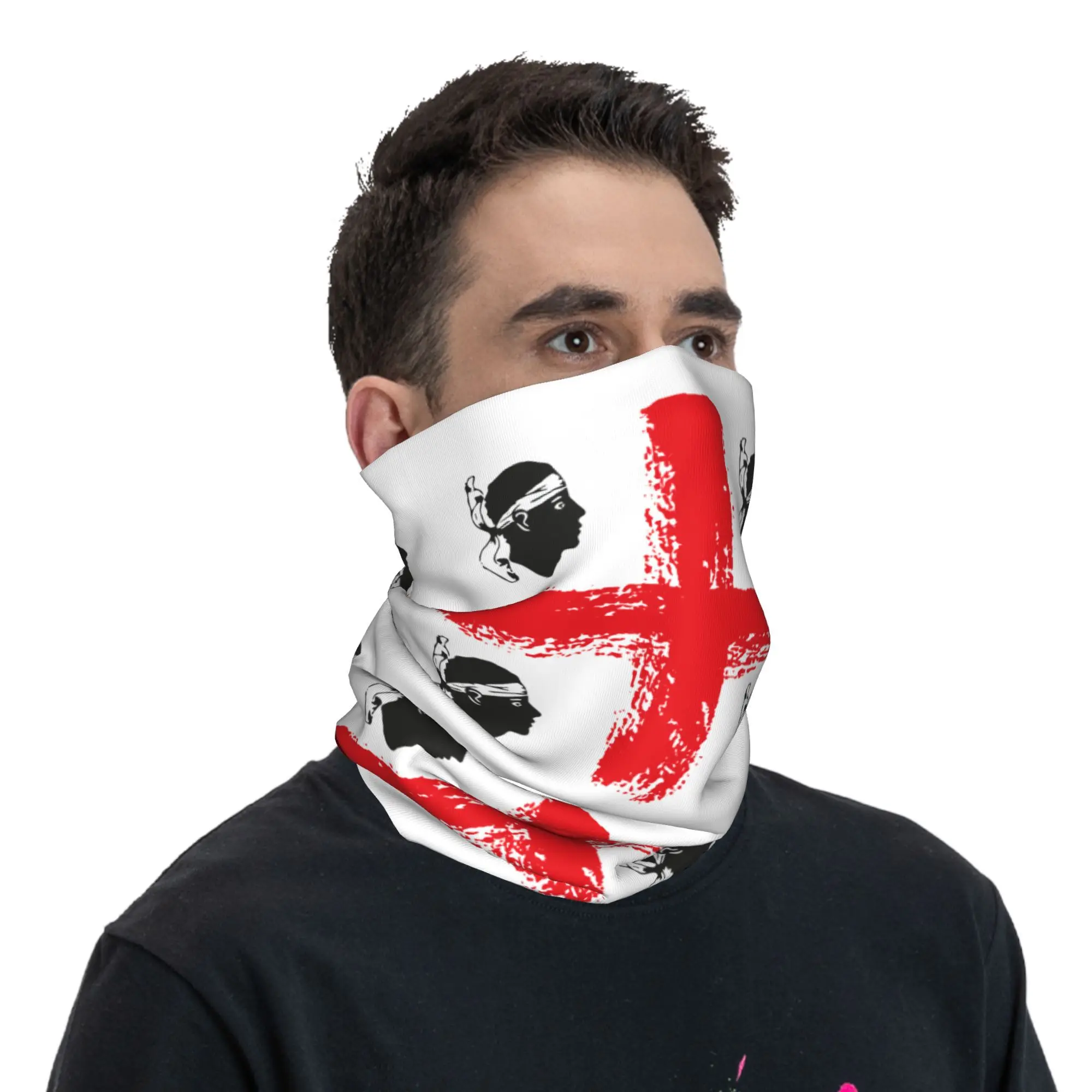 Italy Sardinia Coat Of Arms Bandana Neck Gaiter for Ski Cycling Wrap Scarf Sardegna Flag Four Moors Headband Warmer