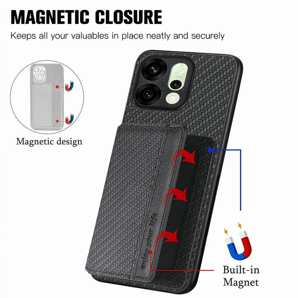 Luxury Anti-Theft Leather Wallet Case with Magnetic Back Panel