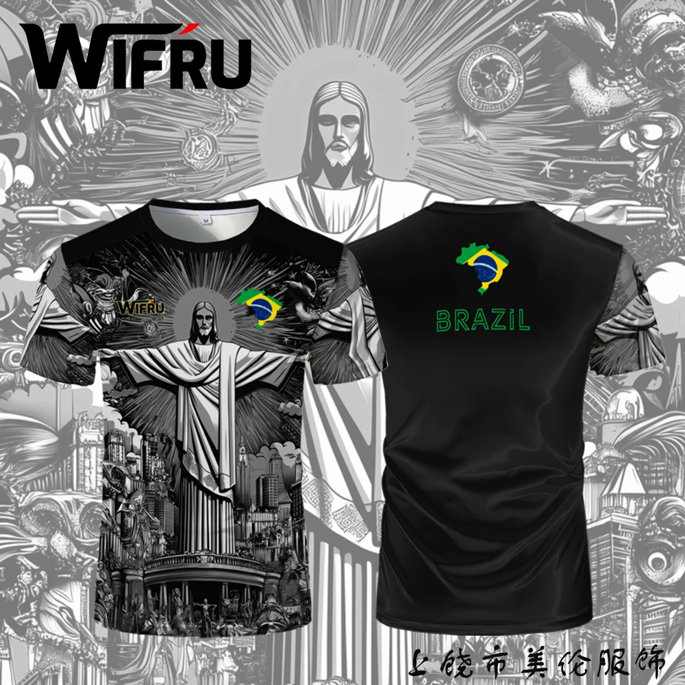 Été nouveau brésil jésus maillots de Football Wifru entraînement de Football en plein air uniformes respirants t-shirts à séchage rapide pour hommes hauts pour enfants 1 Été nouveau brésil jésus maillots de Football Wifru entraînement de Football en plein air uniformes respirants t-shirts à séchage rapide pour hommes hauts pour enfants 1