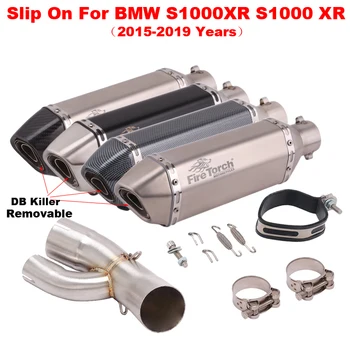 Motorcycle Exhaust System Modified Escape Muffler Moto DB Killer Middle Link Pipe Slip On For BMW S1000XR S1000 XR 2015 - 2019