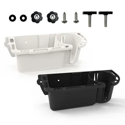 Marine Storage Caddy Box - Multifunctional Kayak and Boat Organizer with Dual Installation Options (Black and White 2PCS)