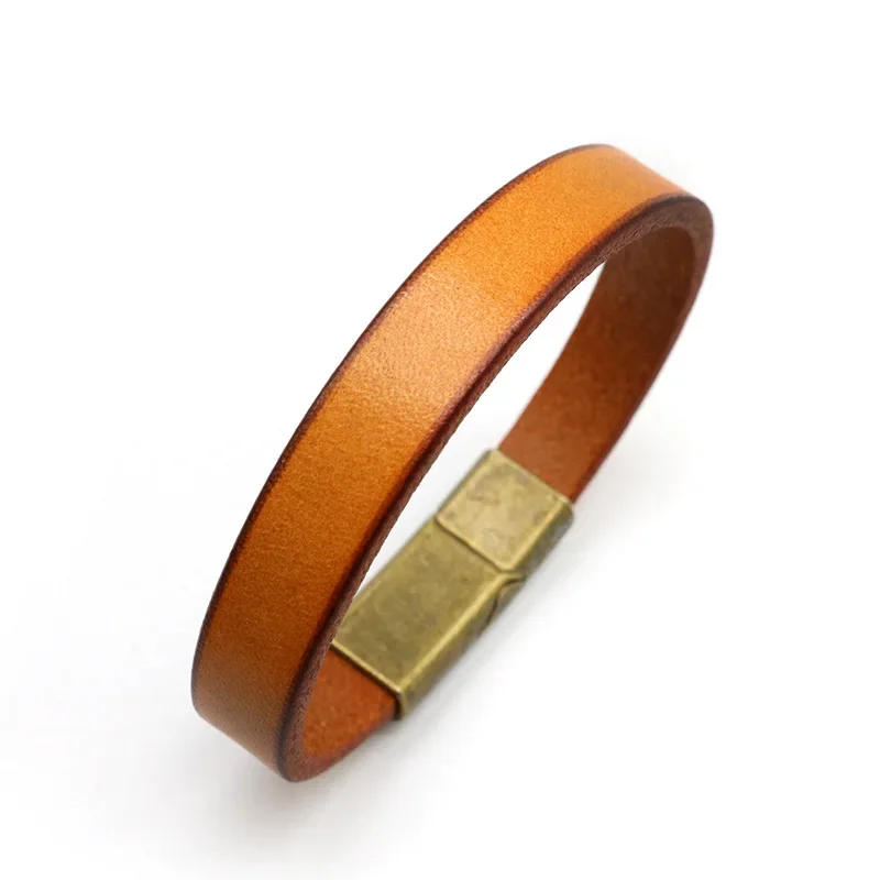 Classic Punk Male Bracelet Hip Hop Rock Retro Wild Men's Genuine Leather Bracelet Men Bangle Charm Cuff Jewelry Bracelet Jewelry