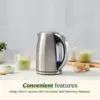 Stainless Steel Cordless Electric Kettle with 6 Preset Temperatures (White), CPK-17 4