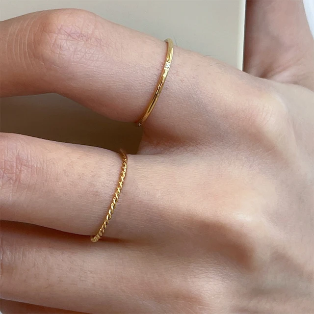 89049-c0ee0b.jpg Bague mince Chic en corde torsadée pour femmes, bagues de mariage en métal en acier inoxydable, nouveaux bijoux de fête Vintage simples et élégants