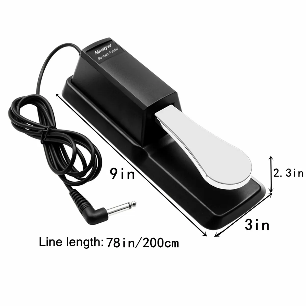 Piano Pedal Sustain with Polarity Switch for MIDI Keyboard Synth Digital Pianos Electronic Drum Electric Piano