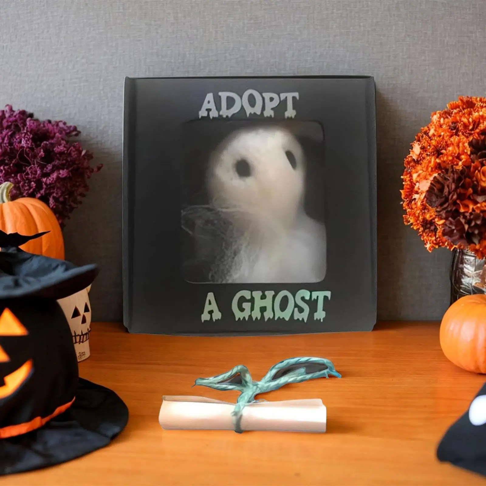 

Halloween Ghosts Doll Portable Perfect Gifts with Storage Case Mini Stuffed Ghosts Doll for Desk Living Room Table Bedroom Decor