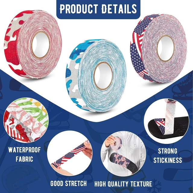 Width 2.5cm Ice Hockey Tape Waterproof Hockey Tape Overgrip Hockey Sock Tape  - AliExpress