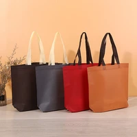 StoBag 25pcs Non-woven Tote Bags Shopping Fabric Portable Color Eco-friendly Storage Reusable Large Pouch Custom Logo(Extra Fee) 2