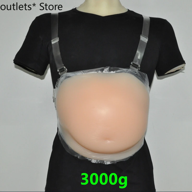 8-10 Month Twins 3000g/pc Silicone Artificial Belly Fake Jelly Belly Pregnancy Tummy for Filme and Adoption Adhesive Belly  Fat