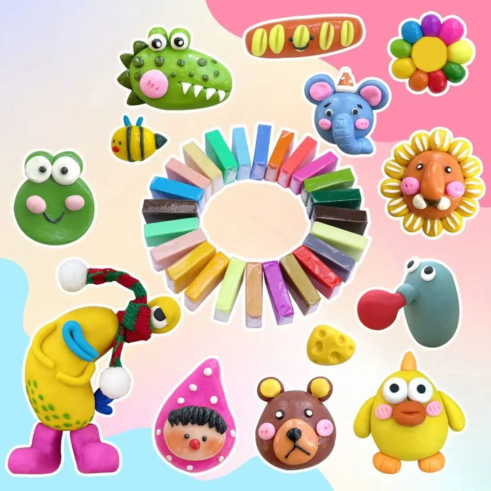 DIY Earring Jewelry Polymer Clay Toy With Tools Kit Non-Toxic Clay Blocks Toy Stone Plastic Handmade Clay Starter Kit Kids Toy