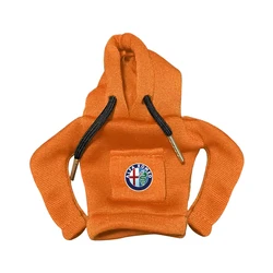 Hoodie Handle Creative Car Gear Shift Cover - Funny Auto Interior Accessory Styling - 1pc (Orange -Alfa Romeo)