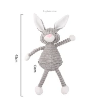 Cute Rabbit Plush Gray Small Dog Toy Puppy Cartoon Animal Pet Squeak Toy 2