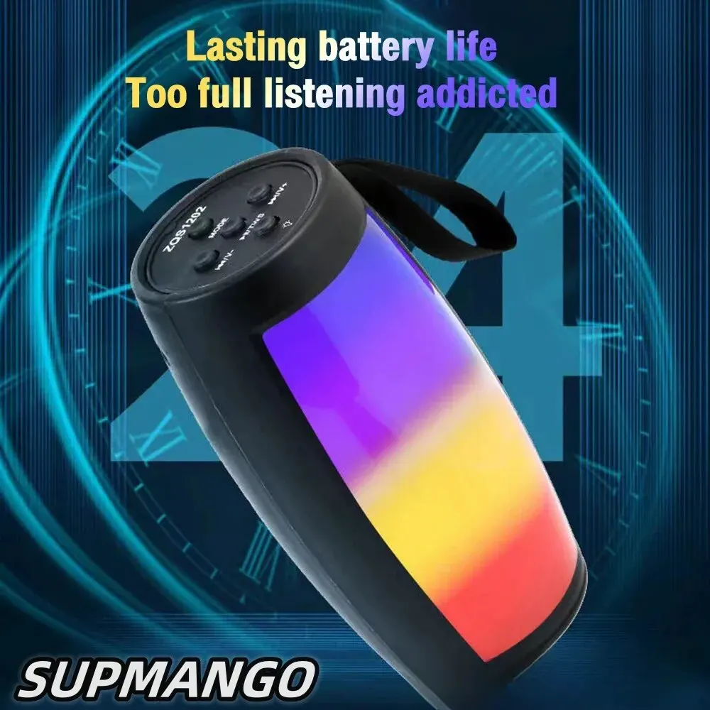 Bluetooth Speaker S12 Wireless Powerful Portable Sound Box Subwoofer Car Audio Bass MP3 Player Sound System LED Lights