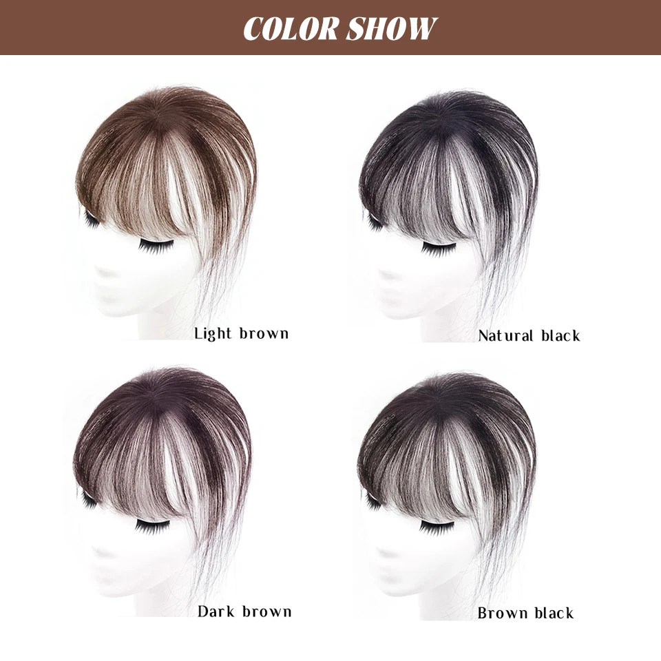 Synthetic Brown Clip In Hair Bangs For Women