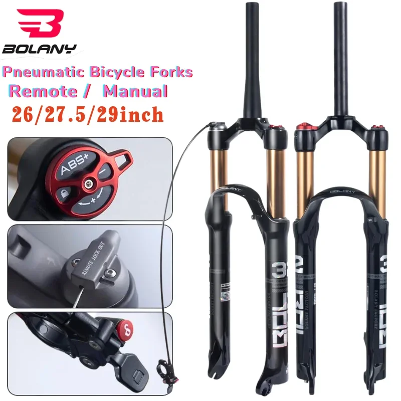 

Вилка BOLANY с воздушным креплением для горного велосипеда 26/27, 5/29 дюймов, аксессуары для горного велосипеда, 120 мм дорожные вилки из магниевого сплава с быстроразъемным креплением