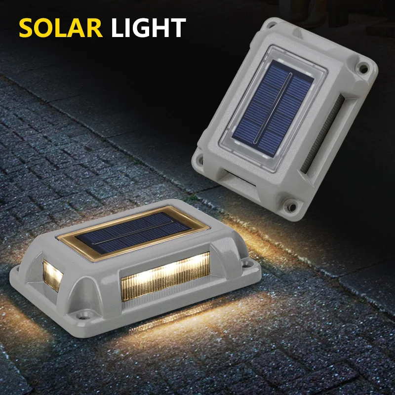 Outdoor IP65 Waterproof Aluminum Alloy Solar Powered Courtyard Road Stud Underground Lamp With ON/OFF Switch LED Trail Light