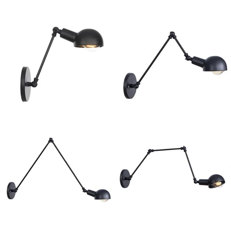 Retro Industrial Wind Wall Lamp Aisle Stair Balcony Simple Lighting American Creative Restaurant Bar Iron Art Long Arm Wall Lamp