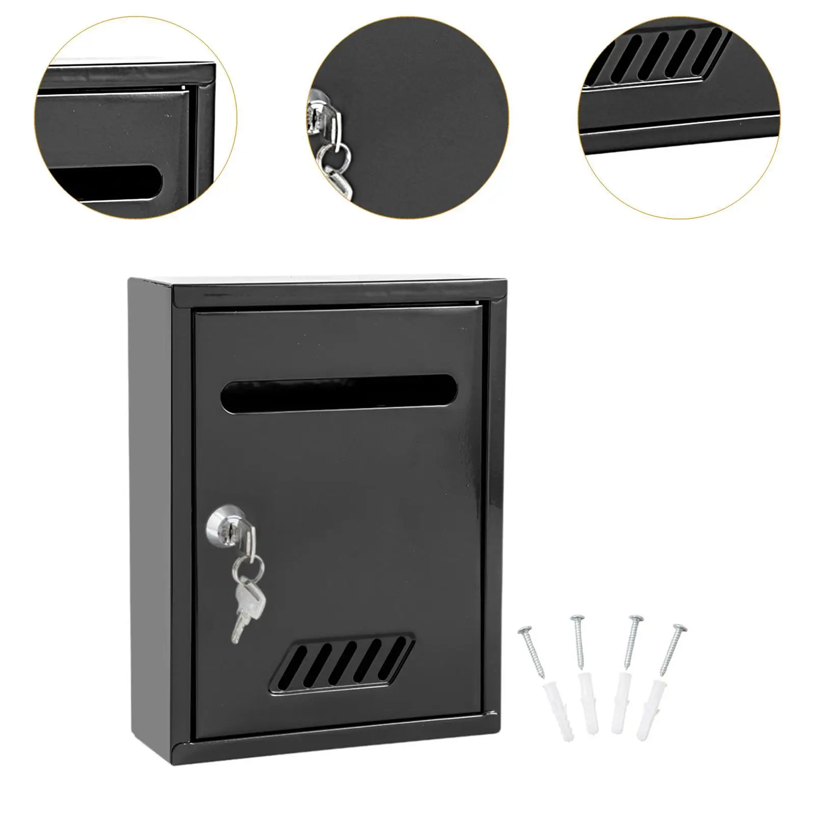 Wall Mounted Mailbox Modern Metal Post Box for Office Home Decor Front Door
