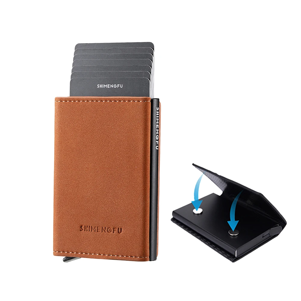Cartera Billetera Hombre Cuero Cartera Tarjetero Rfid Bloqueo Con