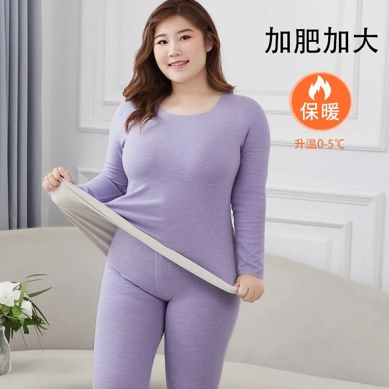 Winter New Women Thermal Underwear Sets O Neck Fleece Thickened Long Sleeve Plus Size Warm Windproof High Qaulity Women Sets