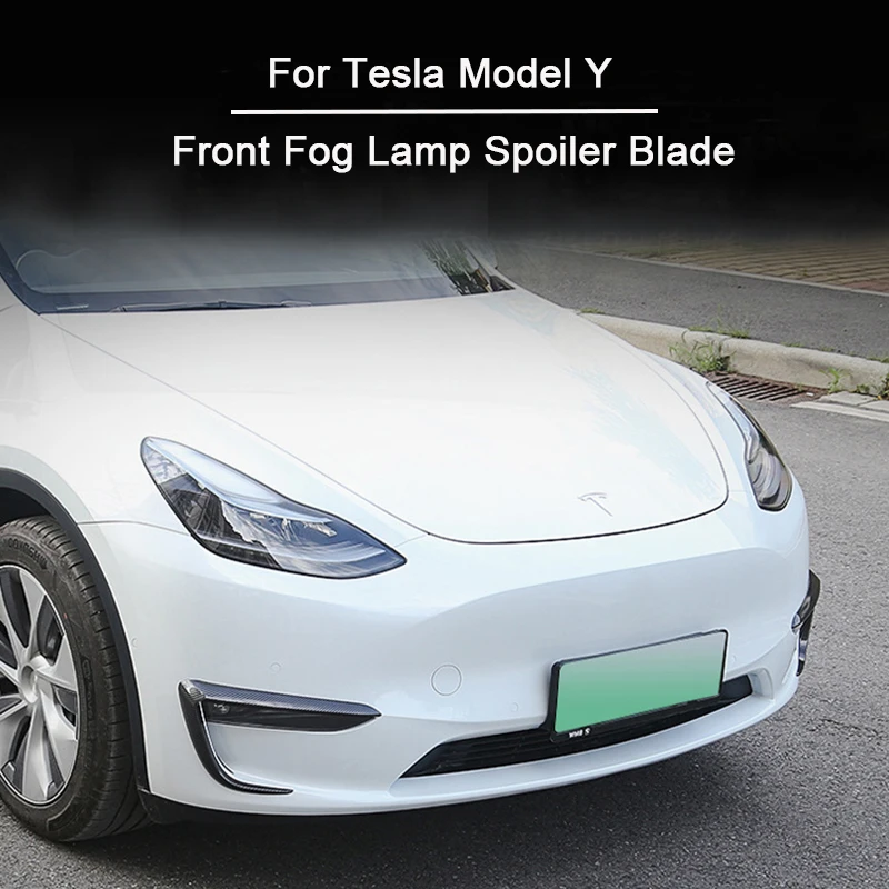 Front Bumper Cover Wind Knife for Tesla Model 3 Y ABS Glossy Black Fog Lamp Trim