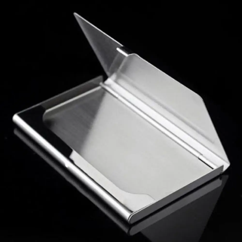Woman Men Stainless Steel Aluminium Business ID Name Credit Card Holder Case Metal Wallet Office Supplies