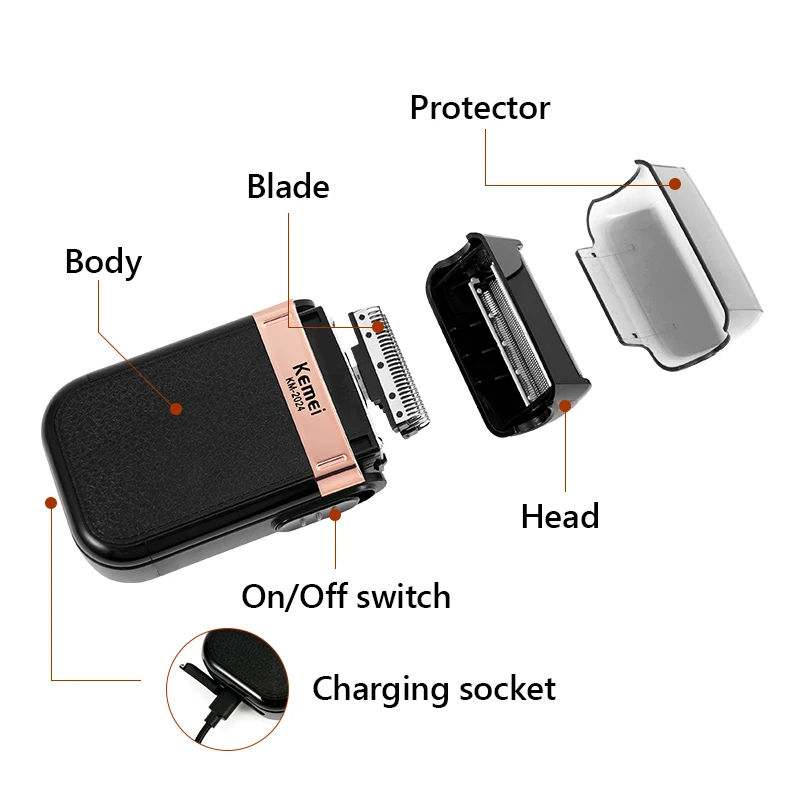 Hair Clipper Electric Shaver Men's Razor Beard Trimmer Portable Shaving Machine Facial Epilator