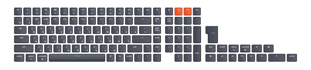 keychron rússia layout baixo perfil keycap conjunto para teclados mecânicos